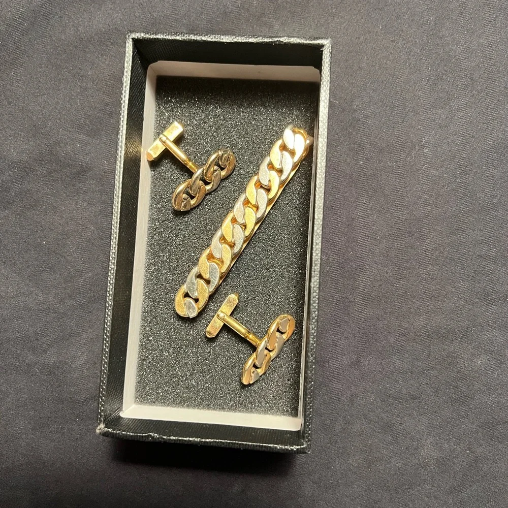 Swank Cuff Links & Tie Clip Set